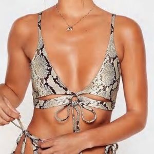 Nasty Gal Snakeskin 🐍 Bikini Top